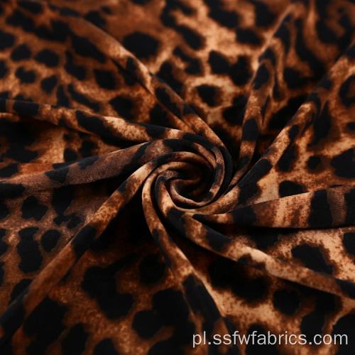 Modny dzianinowy elastyczny spandex Leopard Print